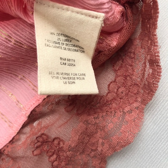 Free People pink embellished lace and lurex crop top - Picture 6 of 8